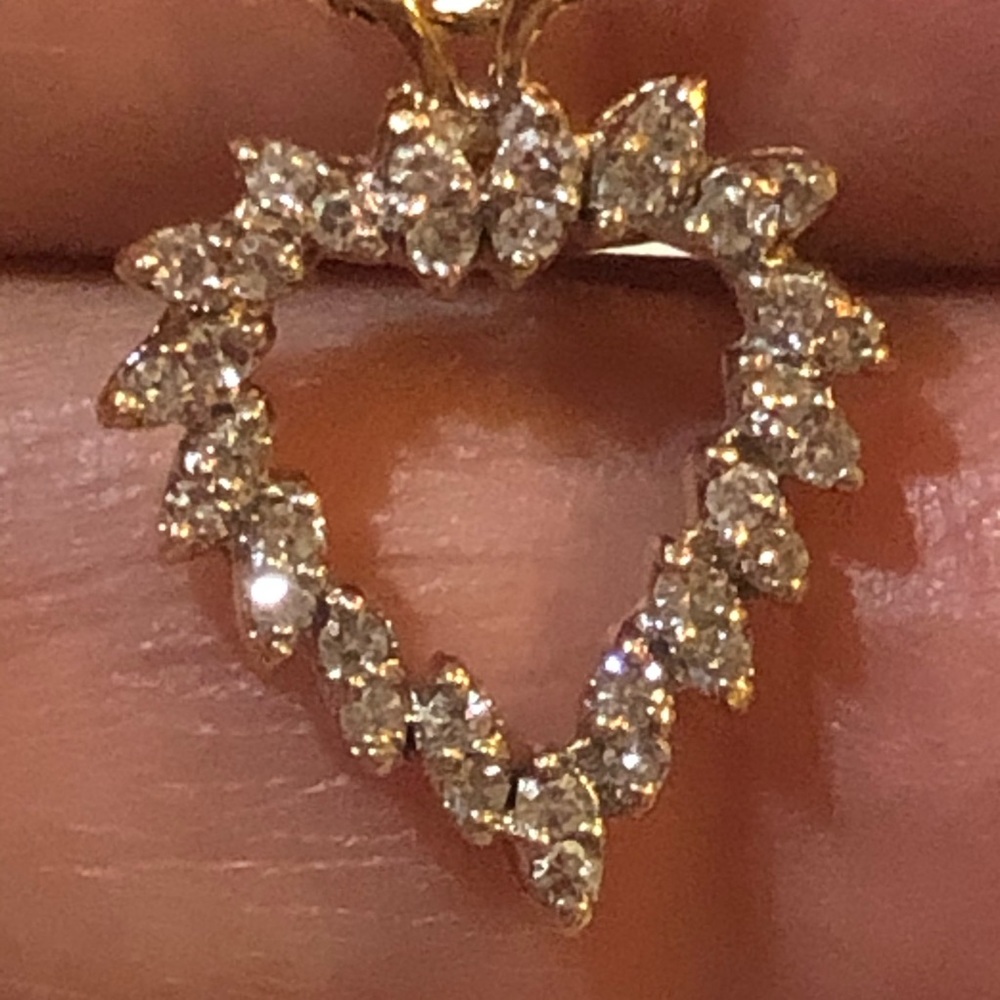 14K Heart diamonds necklace - Picture 2 of 10